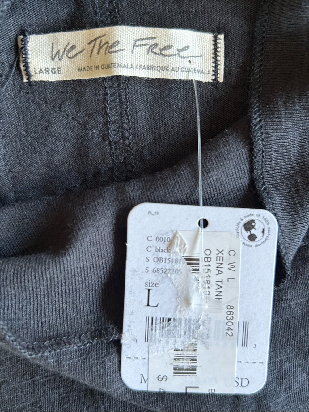 Free People We The Free Xena Mockneck Tank In Black Size Large NWT - Picture 5 of 7